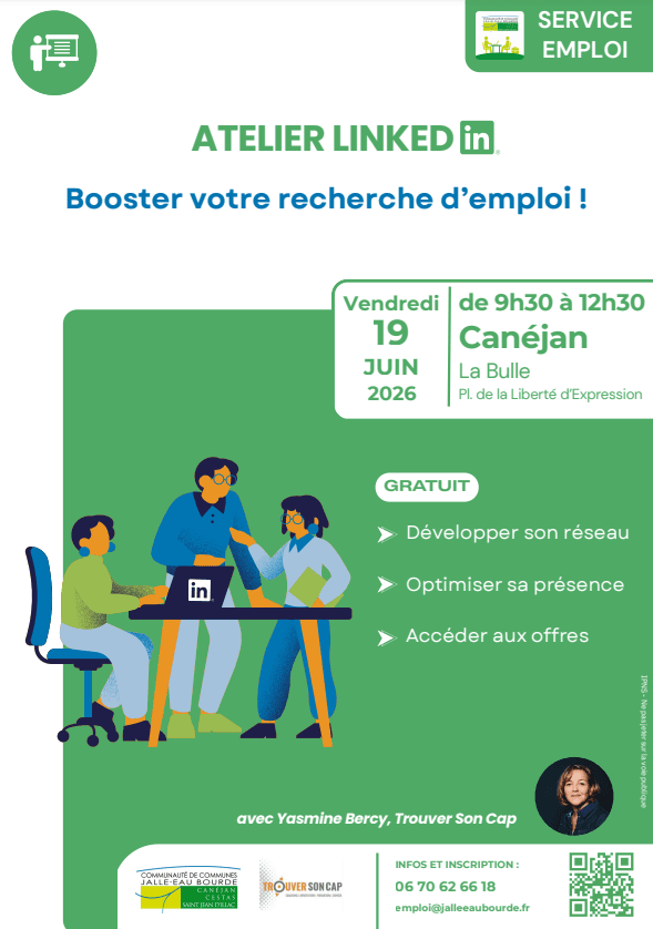 Affiche de l'atelier LinkedIn : boostez votre recherche d'emploi
